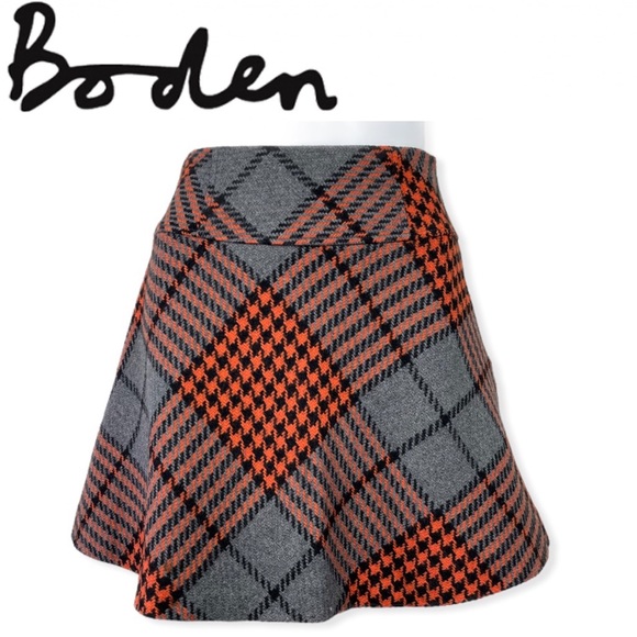 Boden Dresses & Skirts - Boden Plaid Wool Blend Academia Preppy Mini Full A-Line Skater Skirt Petite 2 P